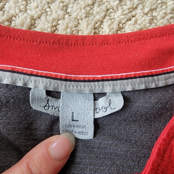 Smartwool Men's Cycling Biking Jersey Size Large Red Grey - Picture 4 of 14